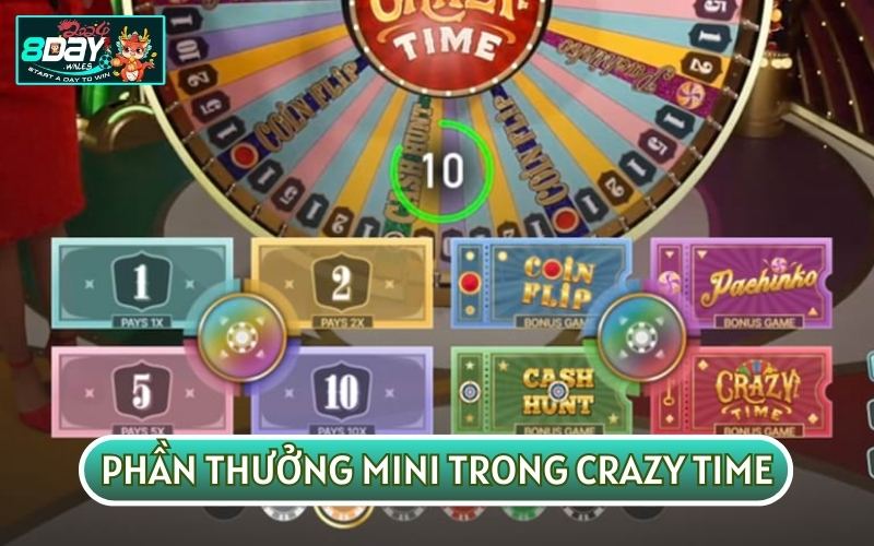 Theo quy tắc, HƯỚNG DẪN CHƠI CRAZY TIME phần thưởng mini sẽ được tính theo hai trường hợp