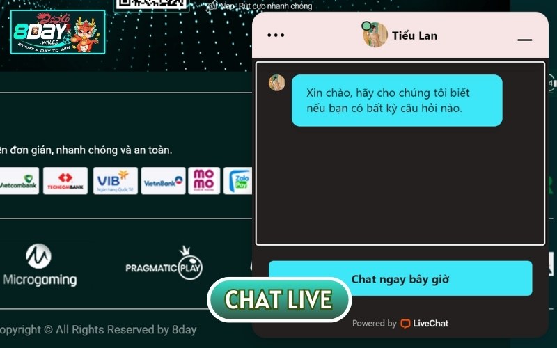 Chat Live là kênh hỗ trợ nhanh chóng được bet thủ yêu thích nhiều nhất