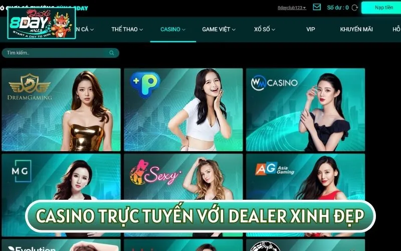 Casino trực tuyến tại 8DAY BET mang đến cho cược thủ những trải nghiệm thú vị