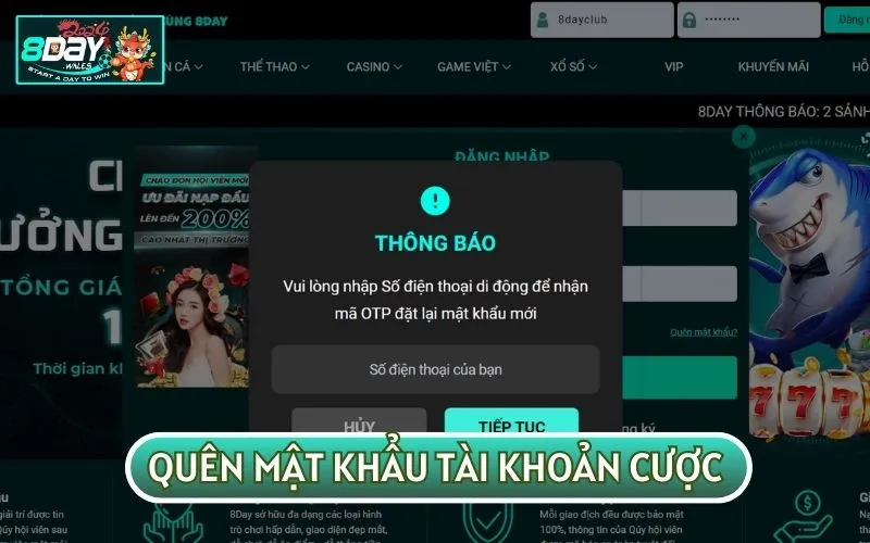 Tại trang chủ người dùng chỉ cần chọn mục quên mật khẩu và khôi phục