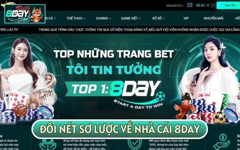 8DAY là địa chỉ cá cược trực tuyến uy tín và minh bạch