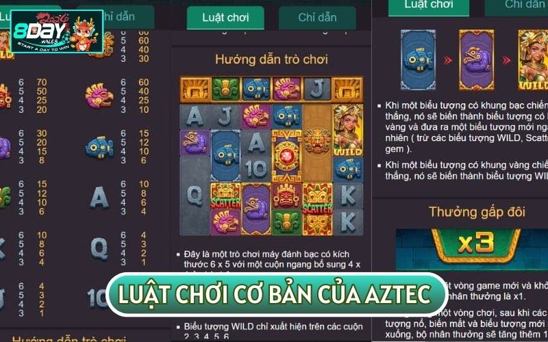 Luật chơi cơ bản là điều đầu tiên mà bạn cần biết khi KHÁM PHÁ KHO BÁU AZTEC