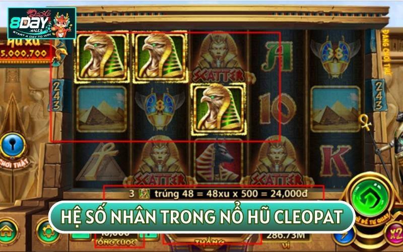 NỔ HŨ CLEOPATRA sẽ yêu cầu người chơi cần có ít nhất 2 biểu tượng để thắng